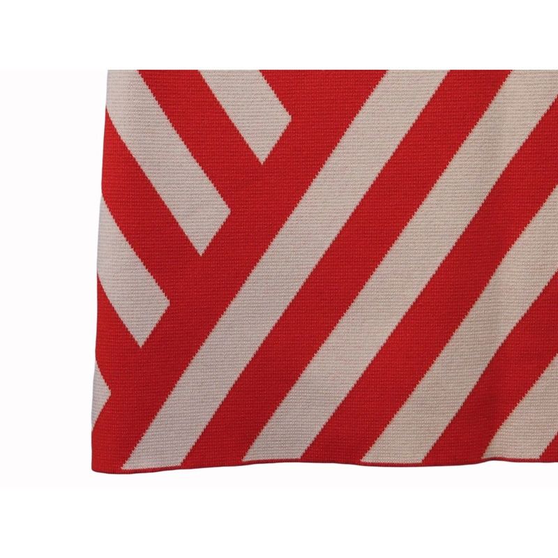 Gucci Striped Skirt Bottoms Women's Wool Red Ivory #xs Italy