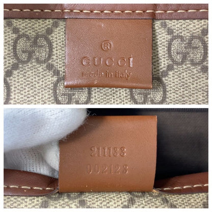 Gucci Sherry Line Beige Gold Hardware GG Supreme Canvas 211133 Boston Bag