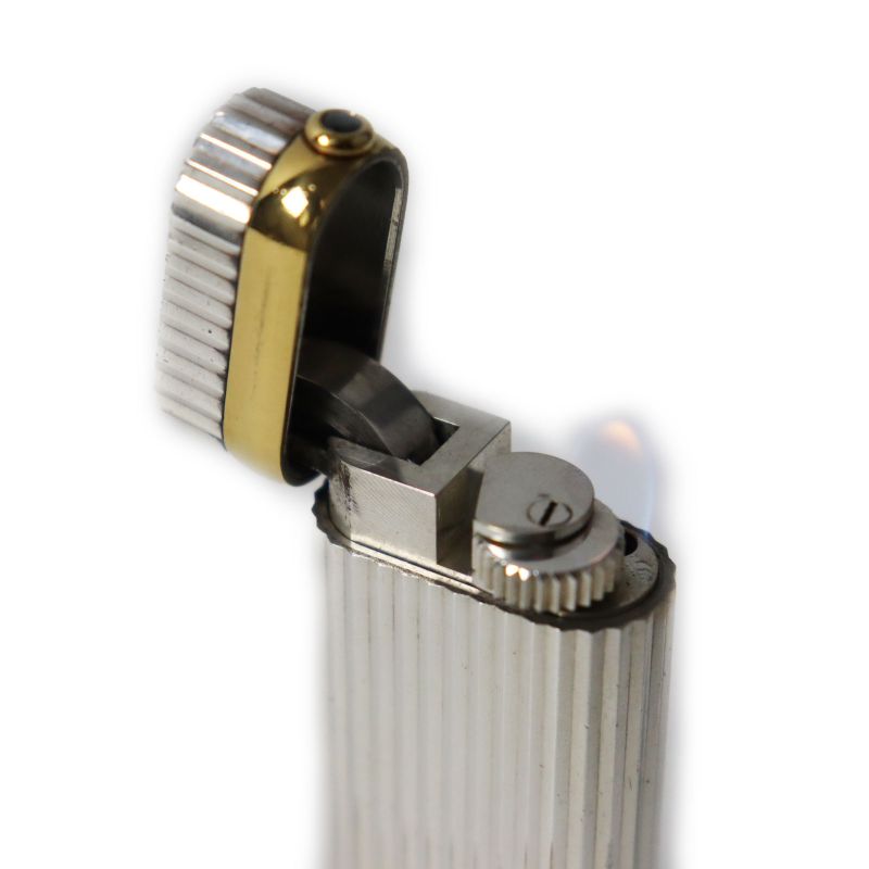 Cartier 1P Sapphire Oval Stripe Pattern Roller Type Smoking