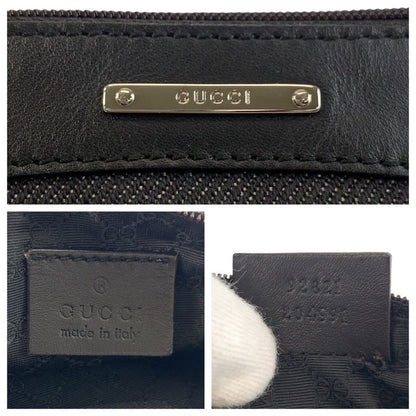 Gucci Sherry Line Black Silver Hardware Canvas 92821 Handbag Accessory Pouch