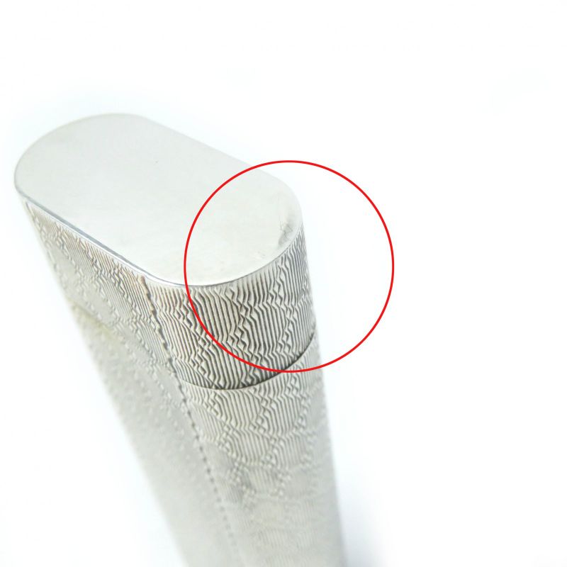 Cartier Plaid Oval Gas Lighter Smoking Goods Silver Made In Switzerland Men's
