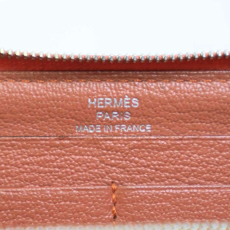 Hermes Azap Classic Round Zip Wallet Peach