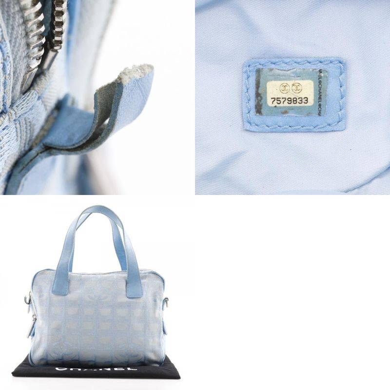 Chanel New Travel Line A15973 Nylon Canvas Light Blue Ladies Handbag