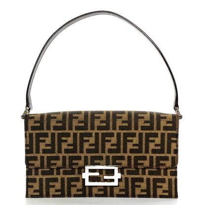 Fendi Zucca Shoulder Bag Jacquard Khaki Women