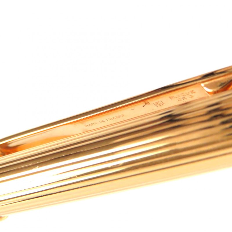 Cartier Must De Cartier Ballpoint Pen With Stripe Pattern Twist Gold Made In