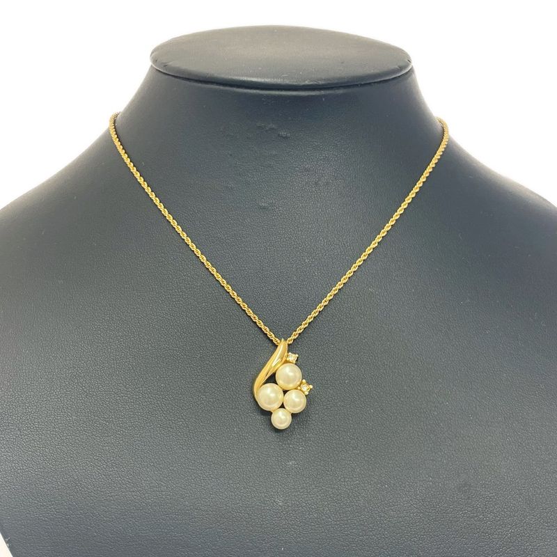 Christian Dior GP Faux Pearl Necklace Women's Gold 448225 Necklace