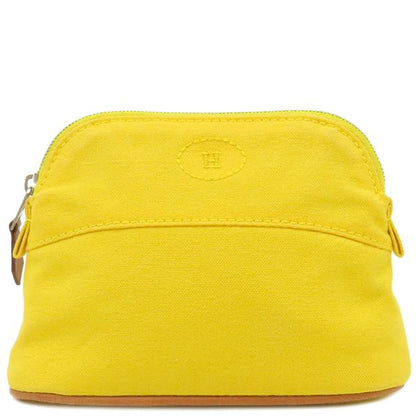 Hermes Pouch Bolide Pouch Mini Cotton Yellow Silver Hardware Yellow