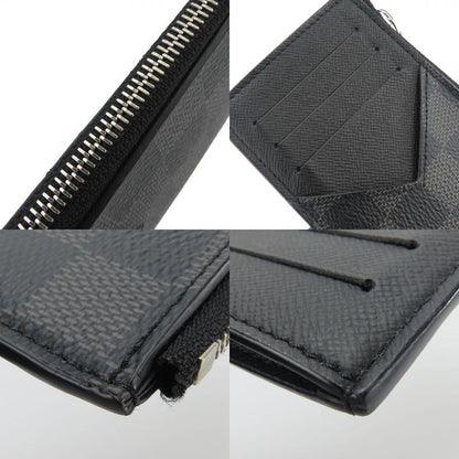 Louis Vuitton Card Case Coin Card Holder N64038 Damier Graphite Black Gray