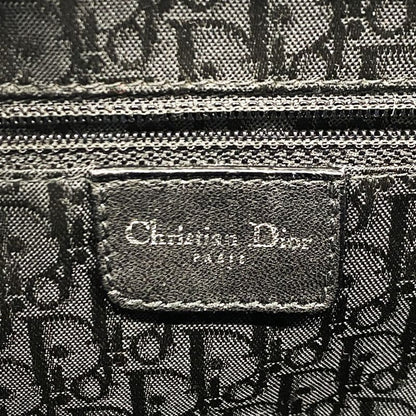Christian Dior Handbag Cannage Leather Black Silver Hardware Women