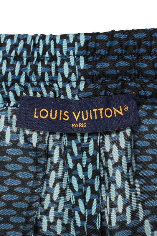 Louis Vuitton 25AW Rm252mq FYQ Htp46w Damier All Over Pattern Silk Half Pants