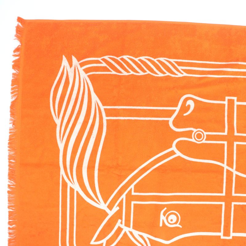 Hermes 25SS Yachting - Tattoo/cadrige PM 100% Cotton Geranium Bath Towel Made