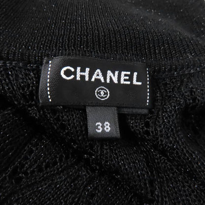 CHANEL P75380 Lame With Coco Mark Hardware Turtleneck Long Sleeve Iridescent