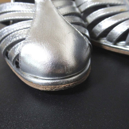 Celine High Heel Ankle Strap Sandals Size 35 Approx 22cm (8.66in) Silver Color