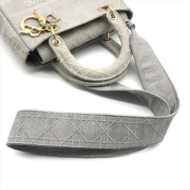 Dior Lady Delight Cannage 2-Way Bag Gray