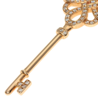 Tiffany & Co Knot Key Diamond Necklace 18K Pink Gold Ladies