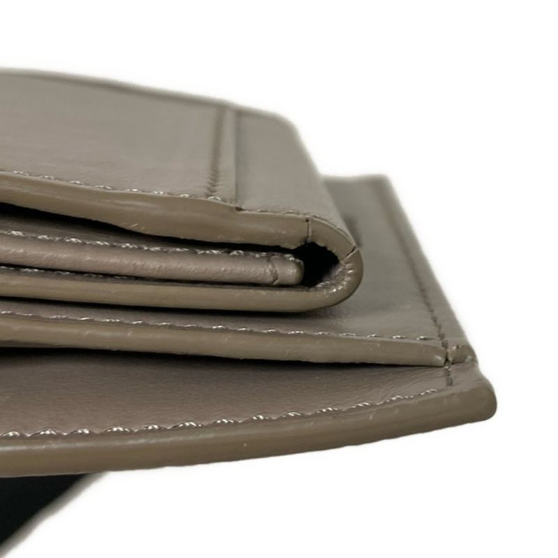 Celine Trifold Wallet Small Tri-fold Wallet Gray Leather