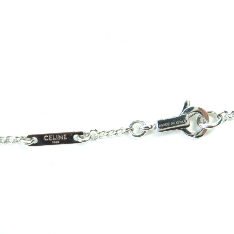 Celine Triomphe Rhinestone Necklace With Silver Accessories With Box And
