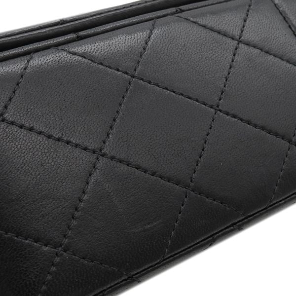 Chanel Shoulder Bag Full Flap Bag Lambskin Black Gold Hardware Black Chain