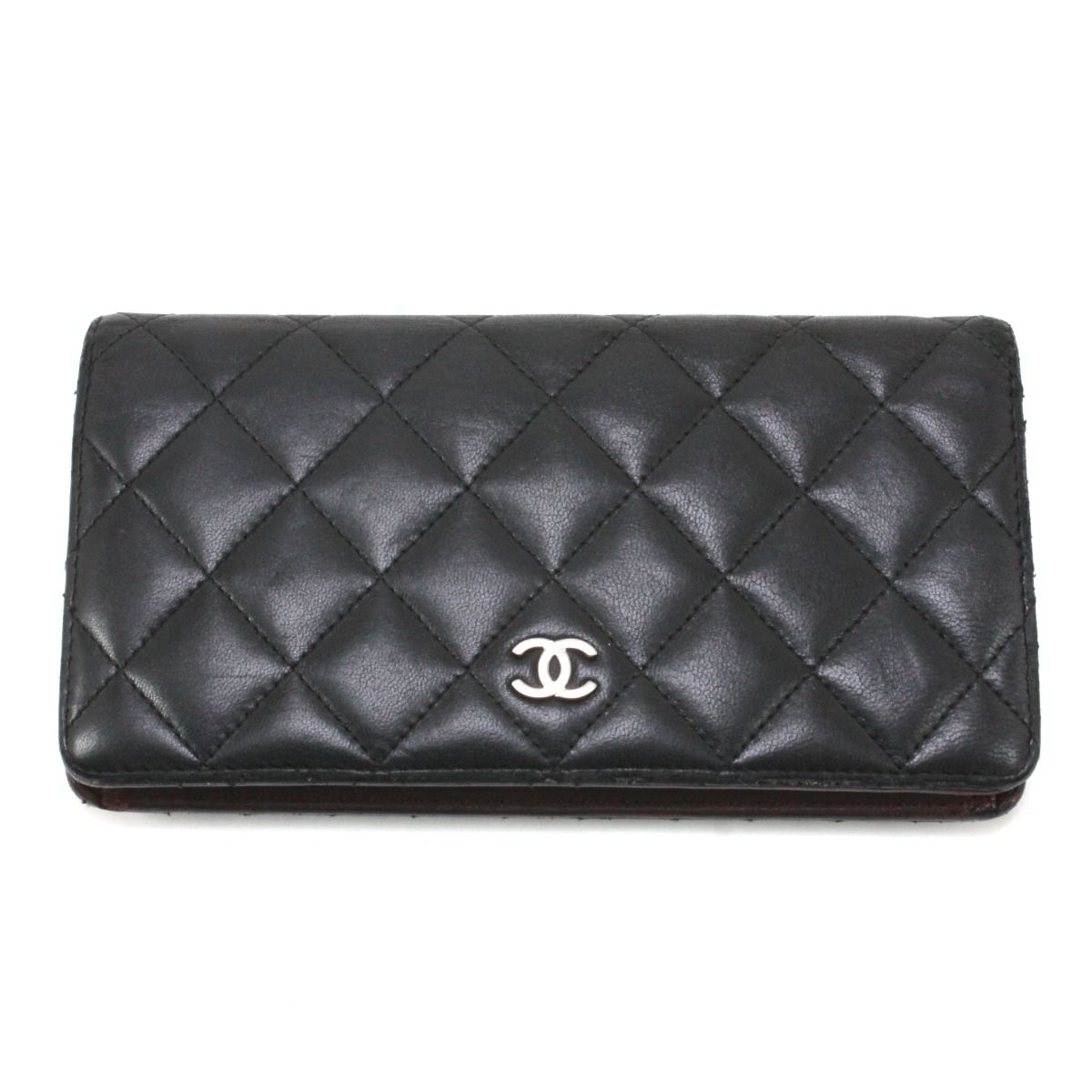 Chanel Cocomark Matelasse Bifold Long Wallet Black