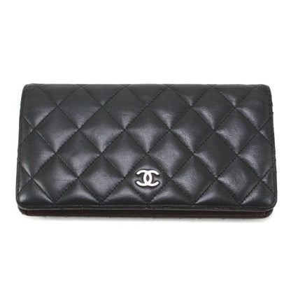 Chanel Cocomark Matelasse Bifold Long Wallet Black