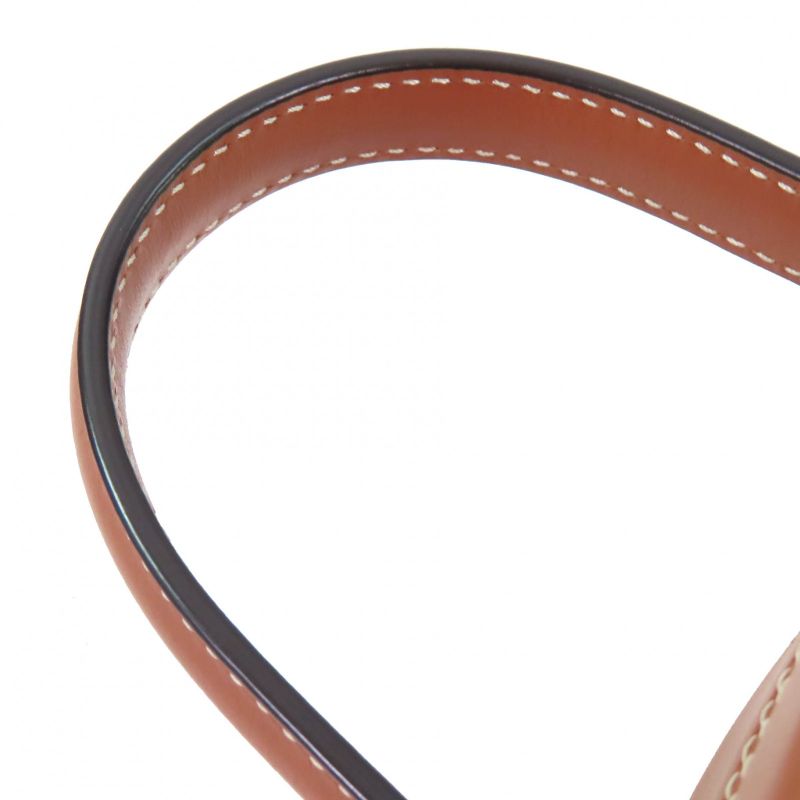 Celine 198613 Oval Minaudiere Cuir Triomphe Smooth Calfskin Leather Handbag Tan