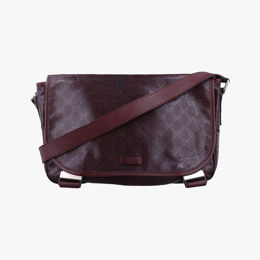 Guccigg Plus Messenger Wine Red PVC Coated Canvas 201732 I7033049