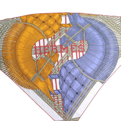 Hermes Triangle Jean Massin & Massin Cashmere Silk Blue Lavande / Miel / Gris