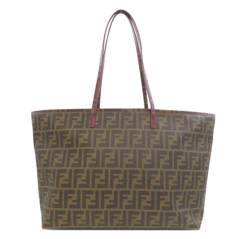 Fendi Zucca Pattern Tote Bag Leather Women