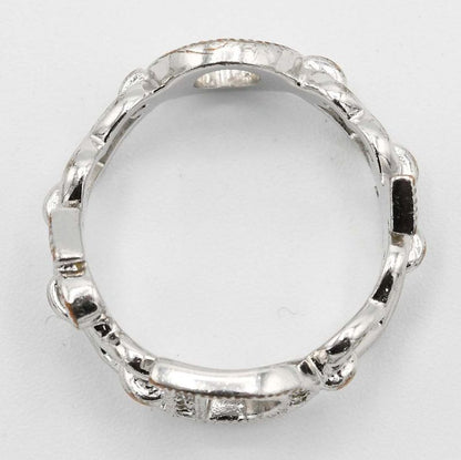 Christian DIOR Ring Rhinestone Heart Approx 13.5 Silver Color Accessories