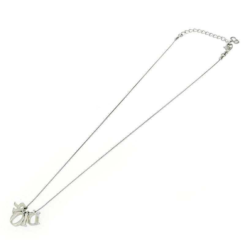 Christian Dior Metal Dior Logo Necklace Silver 434408 Necklace