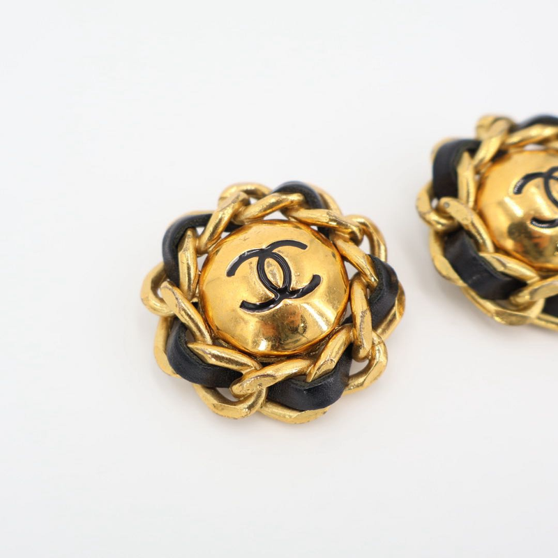 Chanel Coco Mark 29 Brooch GP And Leather Gold Scratch Scuff