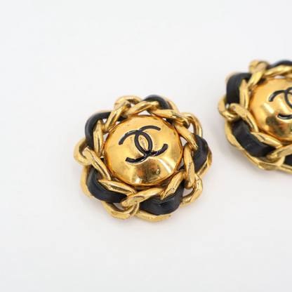 Chanel Coco Mark 29 Brooch GP And Leather Gold Scratch Scuff