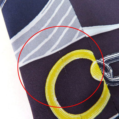 Hermes Kaleidoscope Effect 100% Silk Cropped Pants Navy 40 Made In France