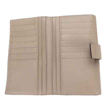 Fendi Bifold Wallet 8m0308 Peekaboo Leather Beige Glaze Gold Hardware Long