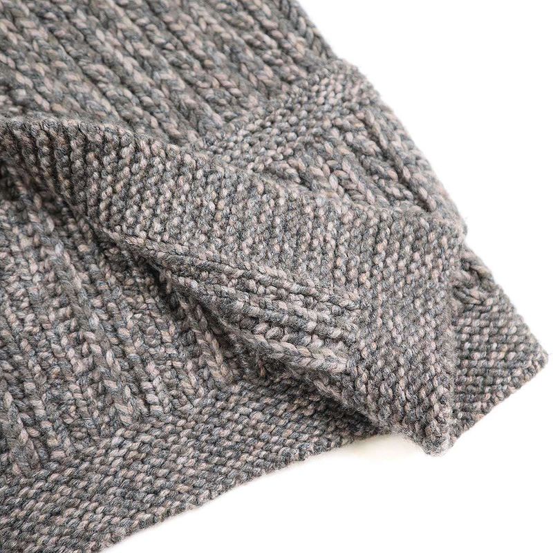 Chanel 11aw Coco Mark Toggle Cashmere Knit Duffle Coat P42044k03190 Grayish 34