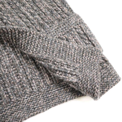 Chanel 11aw Coco Mark Toggle Cashmere Knit Duffle Coat P42044k03190 Grayish 34