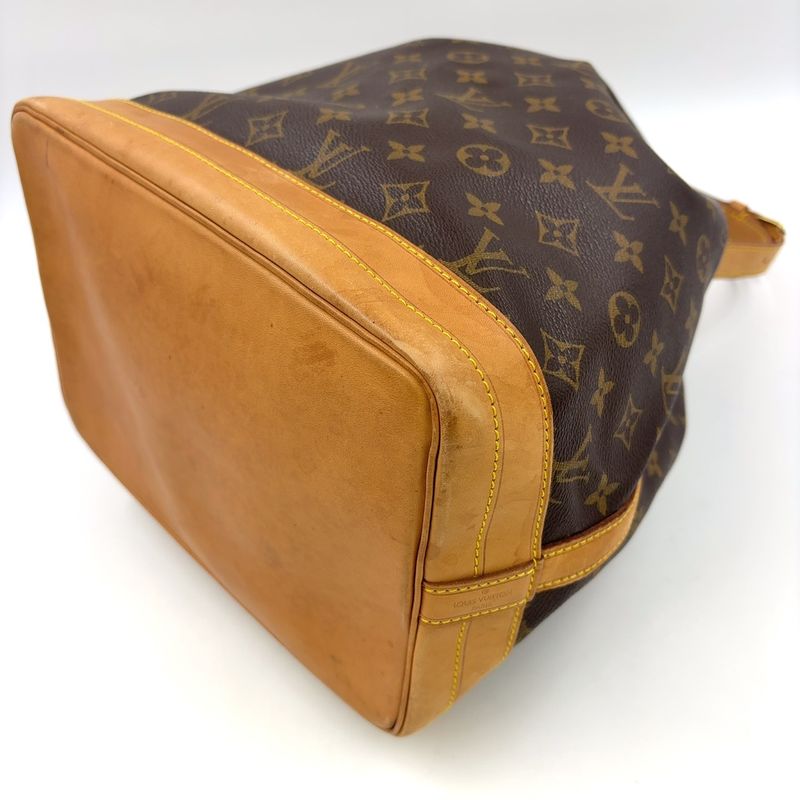 Louis Vuitton Noe Monogram Leather × PVC Brown Shoulder Bag Gold M42224