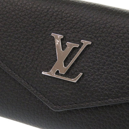 Louis Vuitton Portefeuille Lock Mini M63921 Calf Leather Noir Black Trifold