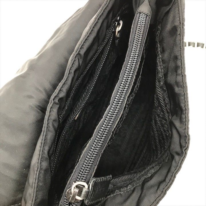 Prada Nylon Tessuto Chain Shoulder Bag Black