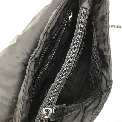 Prada Nylon Tessuto Chain Shoulder Bag Black