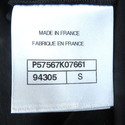 CHANEL P57567 100% Cotton Coco Mark Button Round Neck Short Sleeve Dress Mini