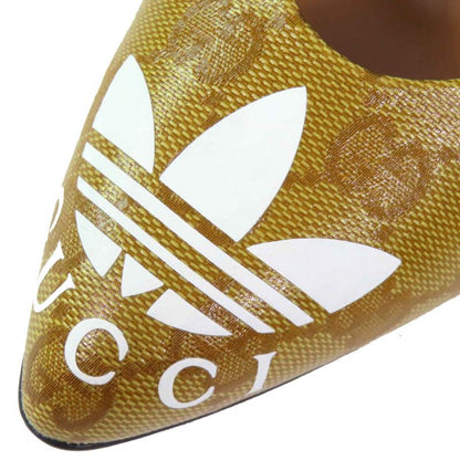Gucci×adidas Gucci×adidas 712221 Trefoil Logo Pointed Toe GG Crystal Pumps In