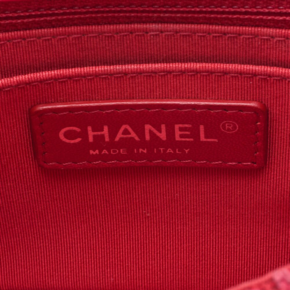 Chanel Mini Matelasse Turnlock Chain Shoulder Bag Lambskin Red (silver Hardware)