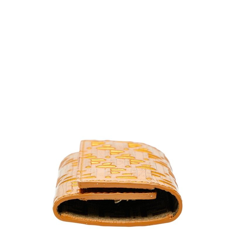 Fendi Zucchino Key Case 6-ribbon 8ap002 Orange Leather Women's Fendi