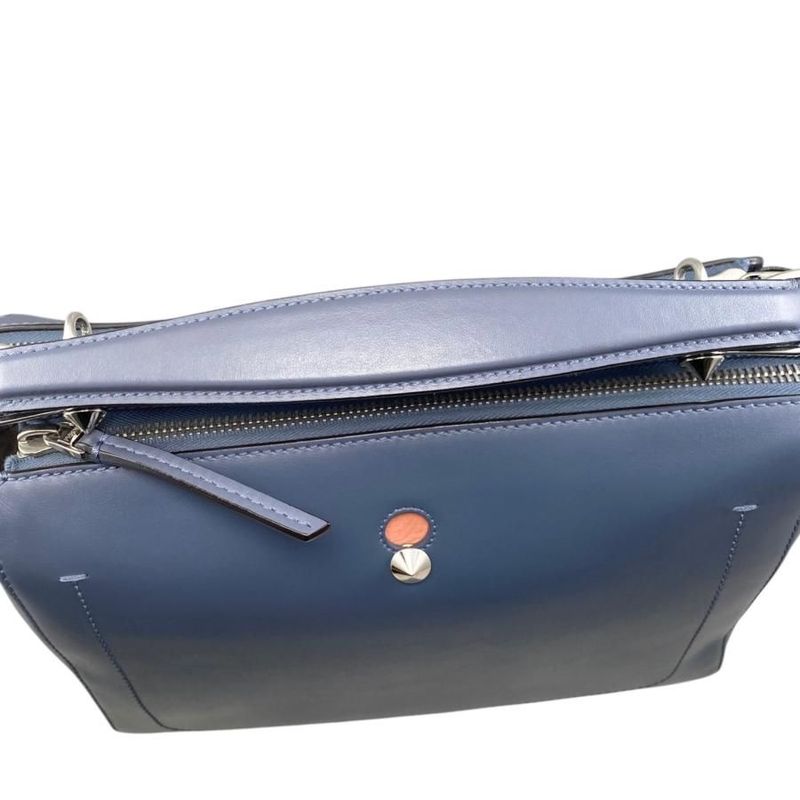 Fendi Handbag Shoulder Bag Dotcom 8bn293 Calf Leather Navy Blue Pink Beige Fendi