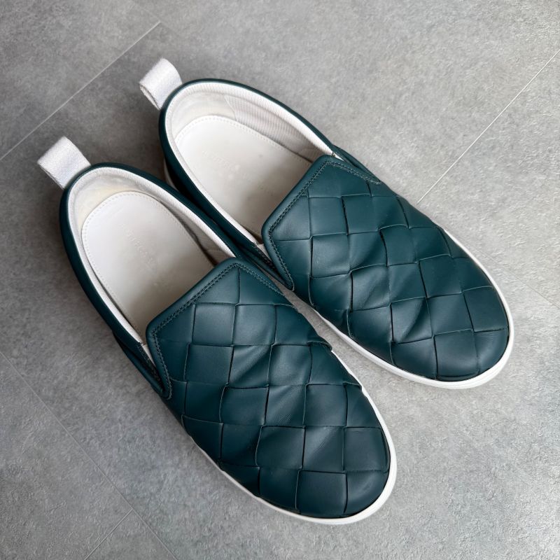 Bottega Veneta Maxi Intrecciato Sneakers Slip-on Leather Men 44 29cm (11.42in)