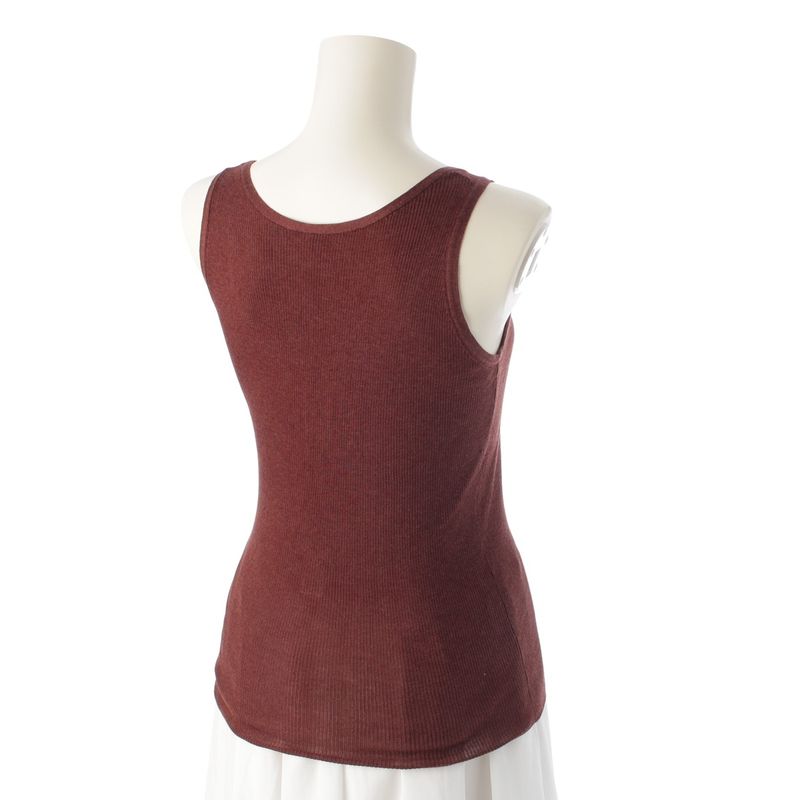 Hermes Silk Cotton H Button Sleeveless Ensemble Long Sleeve Top Brown XS