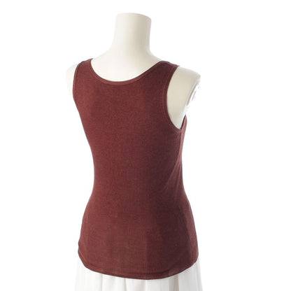 Hermes Silk Cotton H Button Sleeveless Ensemble Long Sleeve Top Brown XS