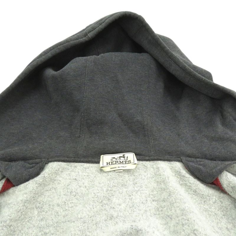 Hermes Zip Sweatshirt Hoodie 647610ja82xl Cotton Gray Men 1133 Hermes