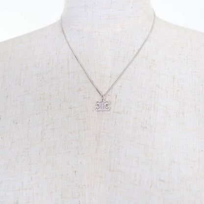 Celine Triomphe Rhinestone Necklace With Silver Accessories With Box And